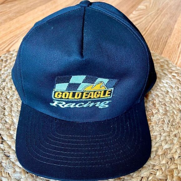 𝅺Vintage Gold Eagle Racing SnapBack Hat - Picture 1 of 9